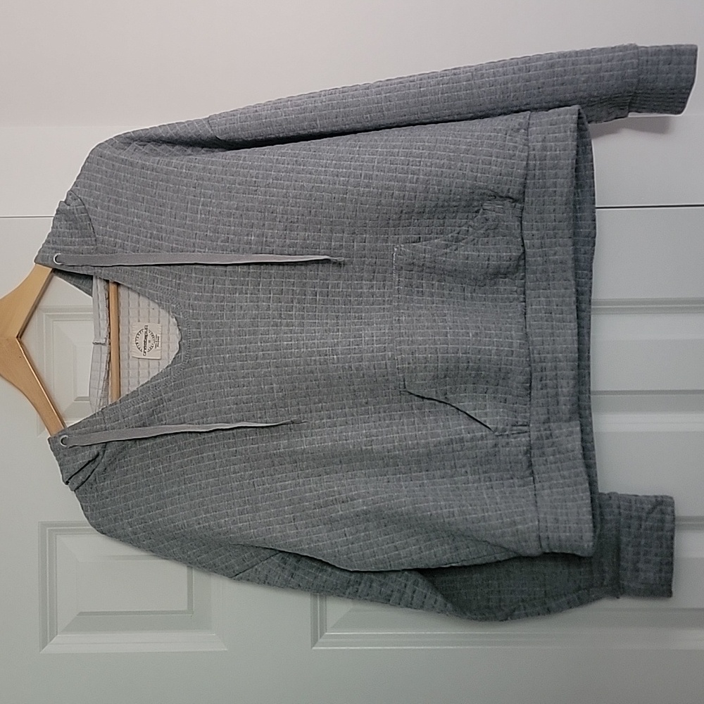 One Step Up Waffle Knit Hoodie Size 1X Grey